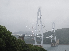 雨の大島大橋