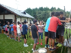 みんなで作った台は立派にできたね！