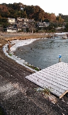 波打った所が白く凍ってます！