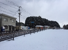 朝の様子。。道は解けてました。